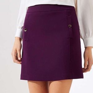 Loft petite button pocket shift skirt